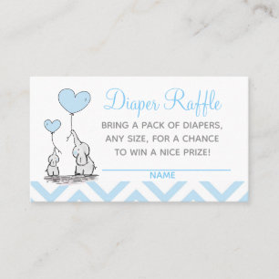 Carte D'appel Baby shower Déchets Raffle Baby Blue Elephants