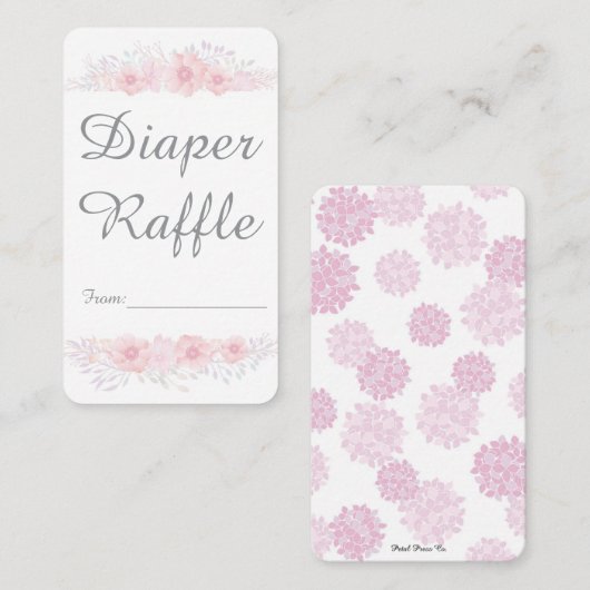 Carte D'appel baby shower floral simple fille couche botanique (Devant / Derrière)