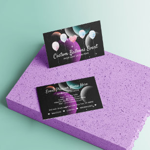 Carte D'appel Ballons de déco de la fête de l'événement noir bri