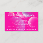Carte D'appel Balloons de déco rose brillant de l'Événement (Dos)