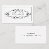 Carte D'appel Bannière de monogramme décoratif (Devant / Derrière)