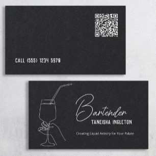 Carte D'appel Barman QR Premium personnalisé