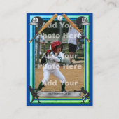 Carte D'appel Baseball Trading Card Bleu/Grn Frt - Statistiques (Devant)