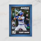 Carte D'appel Baseball Trading Card Blue Silver Baseball Player (Devant)