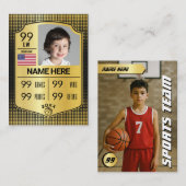 Carte D'appel Basketball Trading Card Player Statistiques Shield (Devant / Derrière)