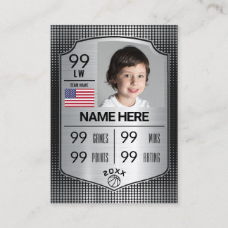 Carte D'appel Basketball Trading Card Player Statistiques Shield