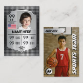 Carte D'appel Basketball Trading Card Player Statistiques Shield (Devant / Derrière)