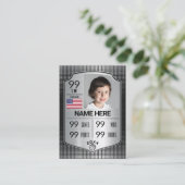 Carte D'appel Basketball Trading Card Player Statistiques Shield (Debout devant)