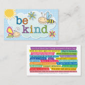 Carte D'appel Be Kind Cards - Encourage Acts of Kindness Today (Devant / Derrière)