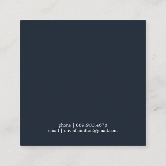 Carte D'appel Belle aquarelle douce Foliage bleu  (Dos)