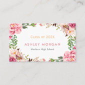 Carte D'appel Belle Floral Graduate Students Graduate Graduation (Devant)