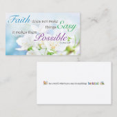 Carte D'appel Bible Verse, Religious Motivational Faith Card (Devant / Derrière)