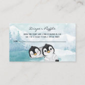 Carte D'appel Billet de rouille Baby shower de pingouins (Devant)