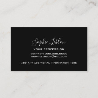 Carte D'appel Black Contact Card with handwritten name