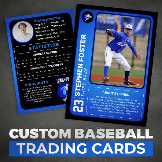 Carte D'appel Bleu Baseball Trading Card Gift Baseball Player