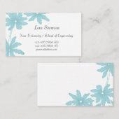Carte D'appel Bleu clair marguerites Graduate (Devant / Derrière)