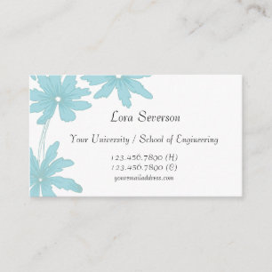 Carte D'appel Bleu clair marguerites Graduate
