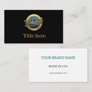 Carte D'appel bleu doré votre logo titre entreprise site edita