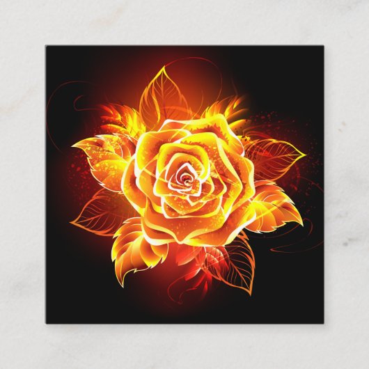 Carte D'appel Blooming Fire Rose (Devant)