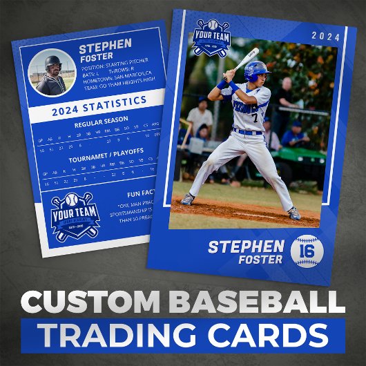Carte D'appel Blue Baseball Trading Card Pro Baseball Player