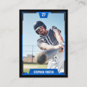 Carte D'appel Blue Baseball Trading Card - Profil du joueur (Devant)