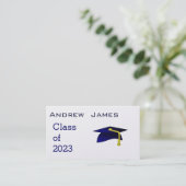 Carte D'appel Blue graduation cap 2023 - name card (Debout devant)