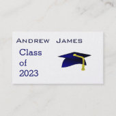 Carte D'appel Blue graduation cap 2023 - name card (Devant)