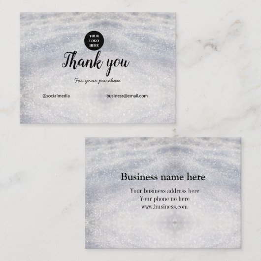 Carte D'appel blue sparkle ajouter un logo texte merci escompte (Devant / Derrière)