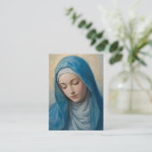 Carte D'appel Blue VIrgin Mary Memorial Card (Debout devant)