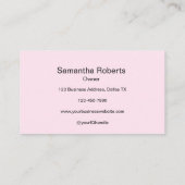 Carte D'appel Blush Pink Black Script Photo Makeup Calling Card (Dos)