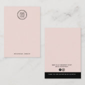 Carte D'appel Blush Pink Logo Necklace Earing Display Card (Devant / Derrière)