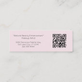 Carte D'appel Blush Pink Script Social Icon QR Code Photo Makeup (Dos)