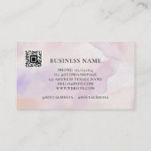 Carte D'appel Boho Abstrait Lavande Violet Aquarelle | Code QR (Dos)