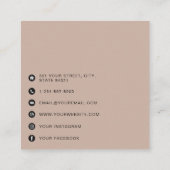 Carte D'appel Boho Beige QR Code Business Logo Moderne (Dos)