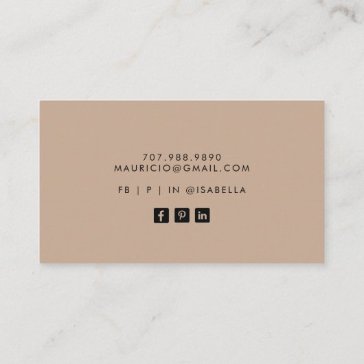 Carte d'appel Boho Brown Abstrait Gray (Dos)