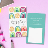 Carte D'appel Boho Let's Play Rainbow & Suns Playdate Mommy