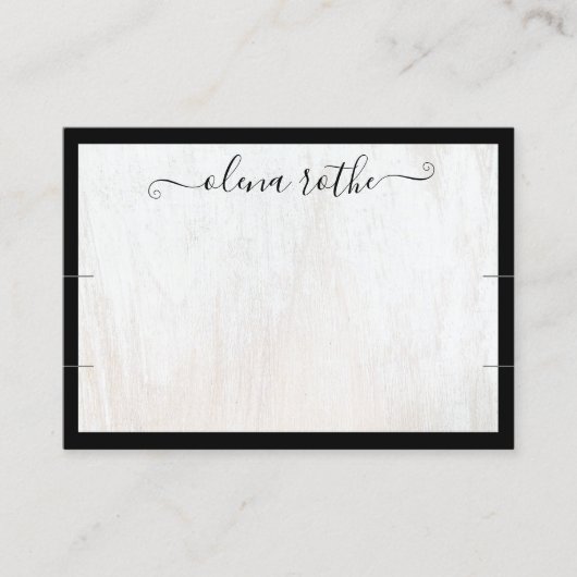 Carte D'appel Bois blanc Deux bracelet noir (Devant)