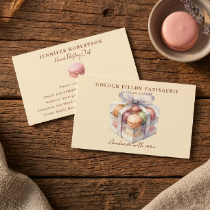 Carte D'appel Boîte de Macaron Pastel Aquarelle Entreprise Patis