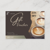 Carte D'appel Bon cadeau 25% de réduction pour les cafés (Devant)