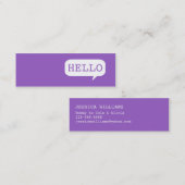 Carte D'appel "Bonjour" bulle de la parole (Devant / Derrière)