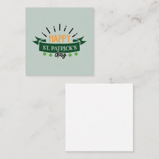 Carte D'appel Bonne St. Patrick's Day Irlandais Pride Shamrock L (Devant / Derrière)