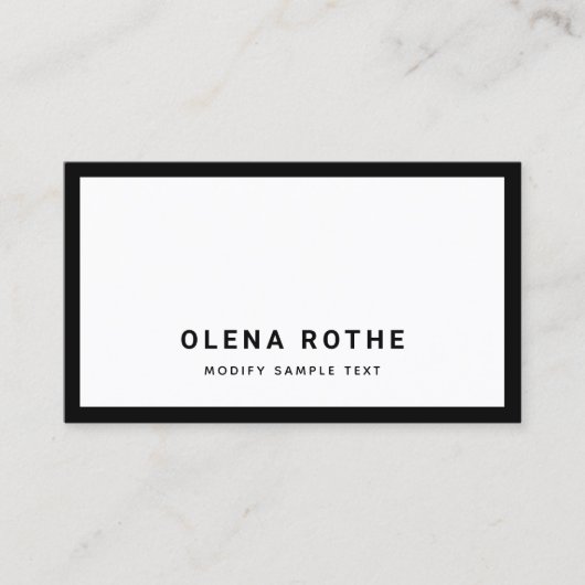 Carte D'appel Bordure noire professionnelle simple (Devant)