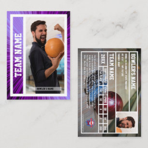 Carte D'appel Bowling Trading Card Tournament Souvenir violet