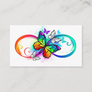 Carte D'appel Bright infinity with rainbow butterfly