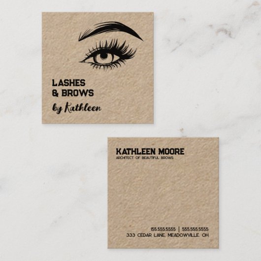 Carte D'appel 🧖 ♀️ Broyeurs et Lashes Kraft (Devant / Derrière)