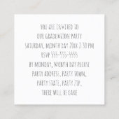 Carte D'appel Budget High School Graduation Party Mini Invitatio (Dos)