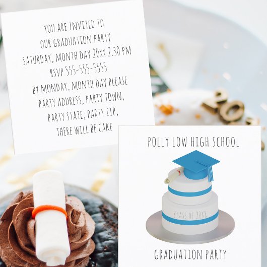 Carte D'appel Budget High School Graduation Party Mini Invitatio