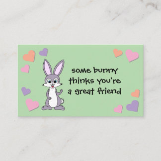 Carte D'appel Bunny Valentine Card (sans enveloppe)