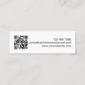 Carte D'appel Business Black and White Your Logo and QR Code (Dos)