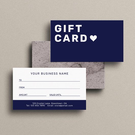 Carte D'appel Business Gift Card | Elegant Navy Blue